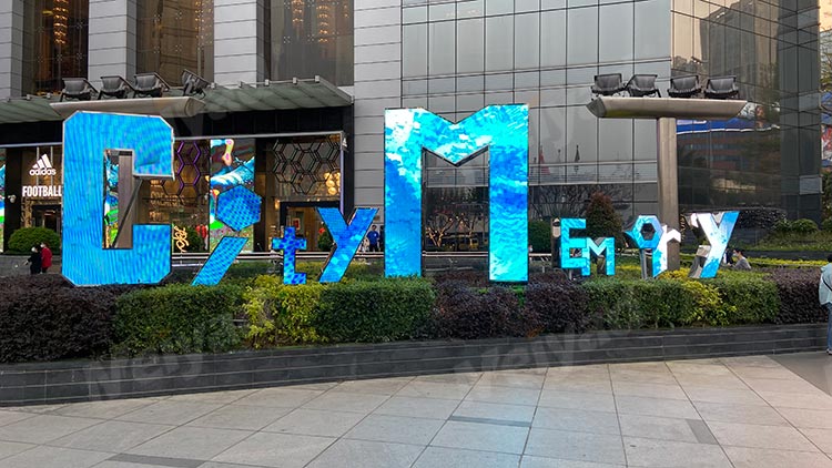 Guangzhou Commercial Plaza P5 outdoor LOGO art screen LED letter screen Logo screen
