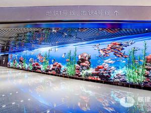 Beijing Metro Lines 1 and 4 indoor shocking naked-eye 3D screen