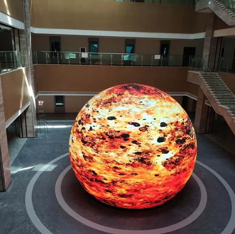 Lehman Combo Exhibition LED spherical screen landed in Linyi Junan County Science and Technology Museum to create an immersive science experience space