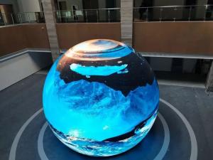 The LED spherical screen of the Lehman Combo Exhibition lights up the Junan Science and Technology M